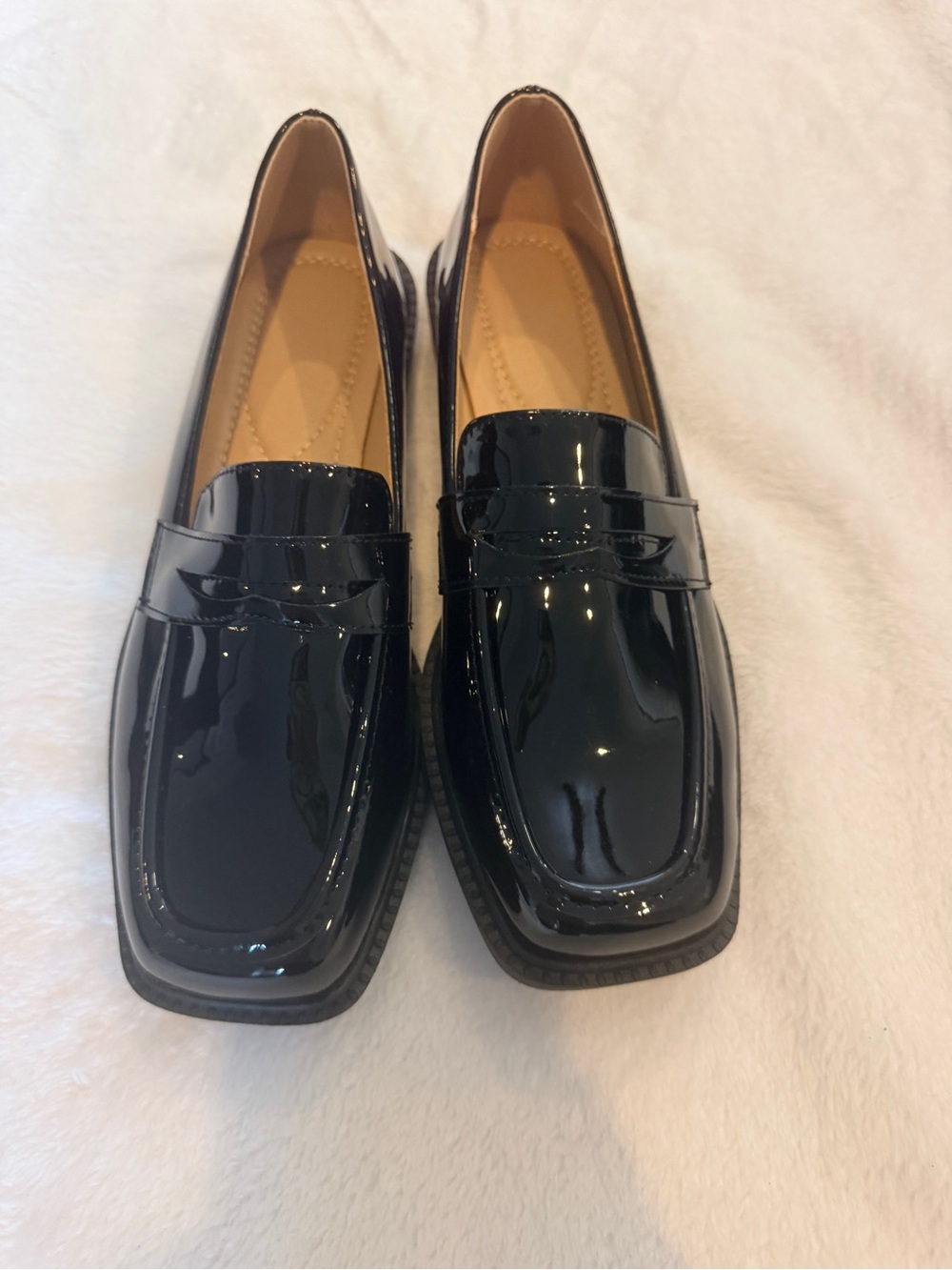Women's Black Patent Slip-On Loafers
